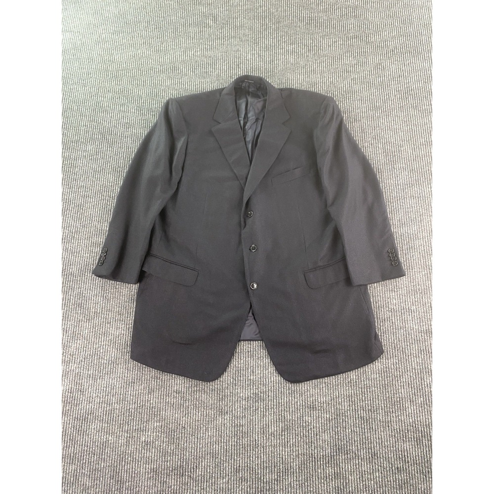Ermenegildo Zegna Suit Jacket 52 R Blue Wool Herringbone Su Misura Flannel